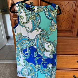 Alyx Dress 14 Blue Paisley Career Dress